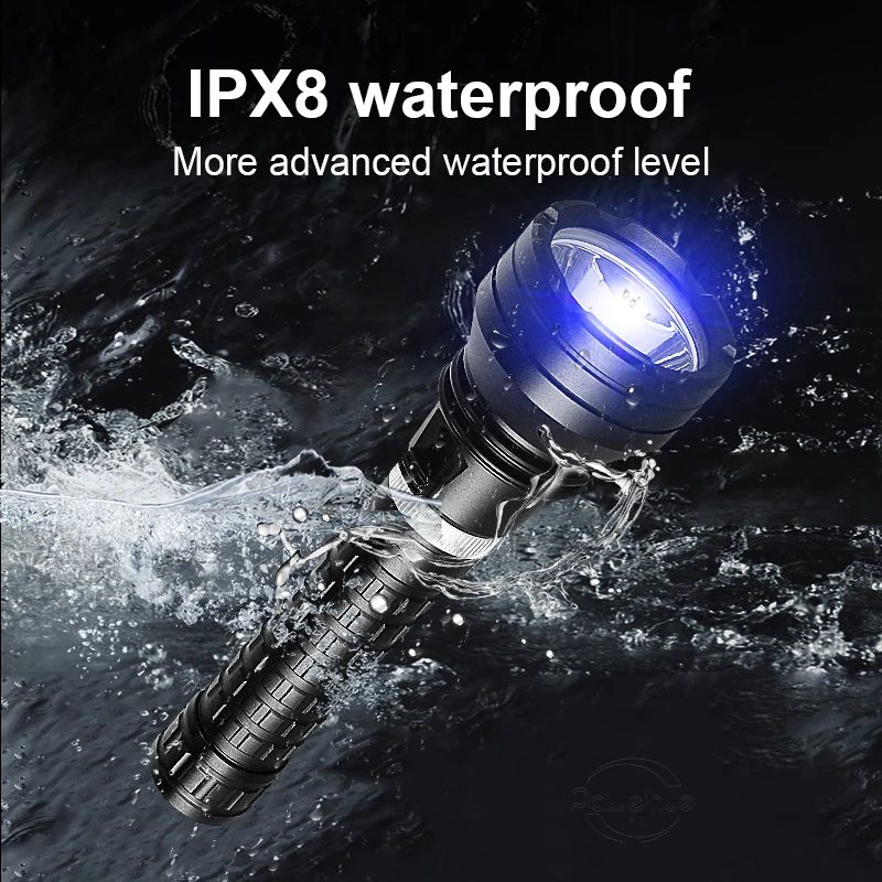2023 Нов XHP160 Glare Супер Мощен IPX8 Фенерче За Гмуркане с Акваланг Висока Мощност Led Фенерче За Гмуркане Водоустойчив Фенер Подводна Лампа