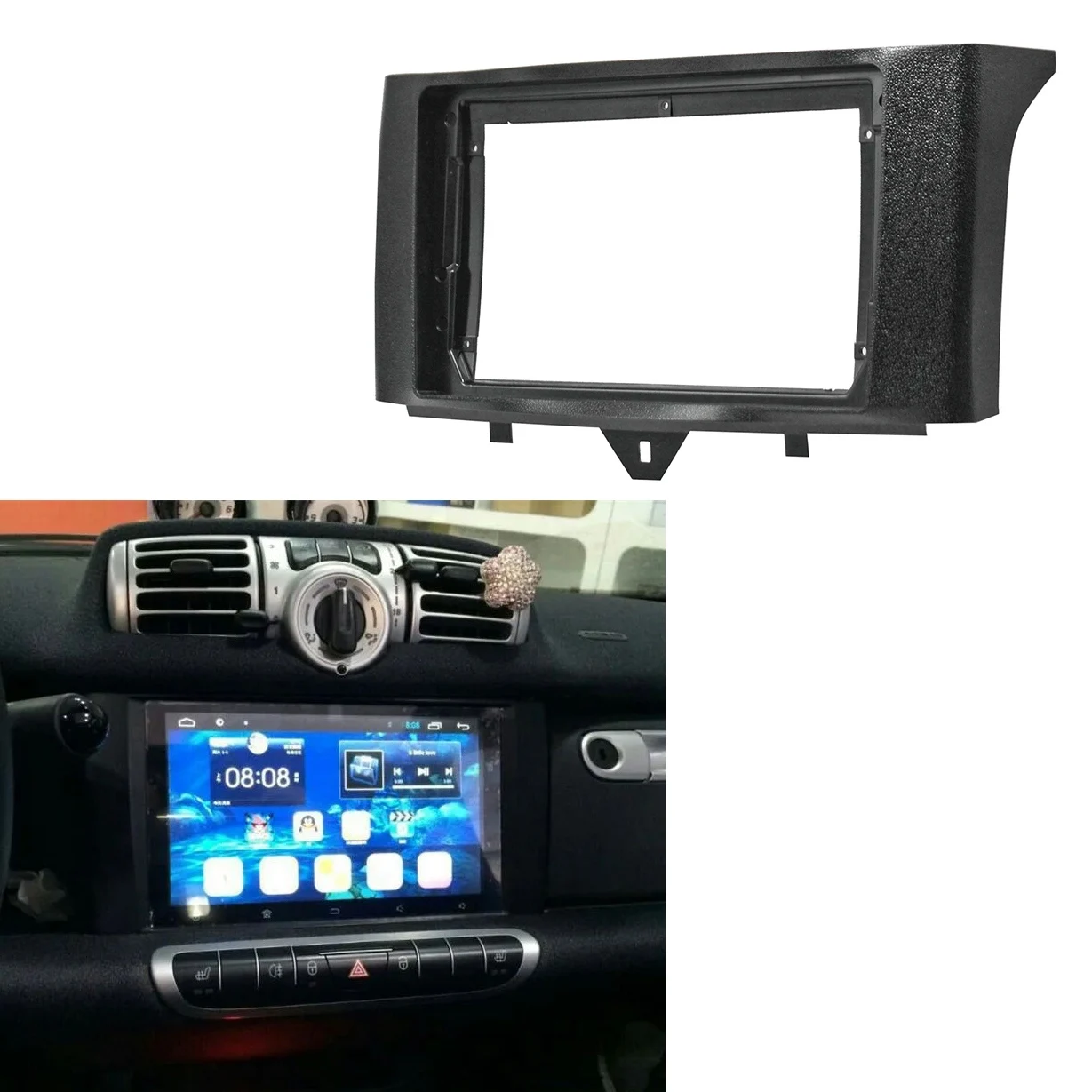Панел автомобилното радио на 2 Din Benz за Smart Fortwo 2011-2015 DVD Стерео Рама, адаптер за монтаж на арматурното табло, рамка за инсталиране на