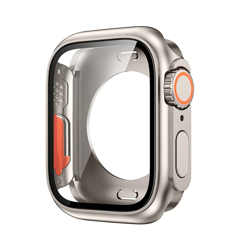 Чанта 2 в 1 за Apple Watch Series 8 7 45 мм, от темперирано стъкло, защитен калъф за екрана iwatch se 6 5 4 44 мм, разменени в торбичка Ultra 49 мм