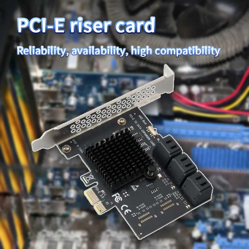 PCI-E 1X до SATA3.0 6-портов Удължител PCI Express 6 Gbit/с Адаптер за настолен компютър
