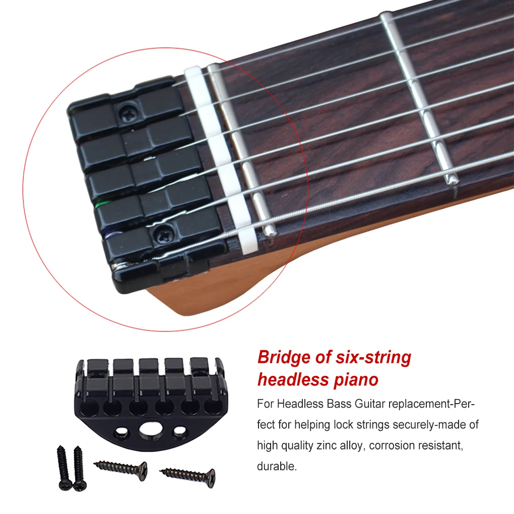 Бридж за електрическа китара с винтове, определени мостове без глави, Черно музикален аксесоар, износостойкая замяна, със собствените си ръце