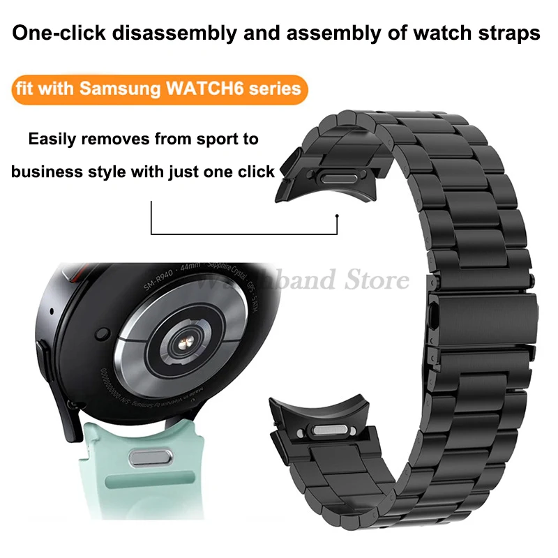 Извита Титан каишка за часовник Samsung Watch6 Classic 46 42 43 47 мм, Без Пропуски Каишка за Samsung Galaxy Watch5 Pro 45 40 44 мм