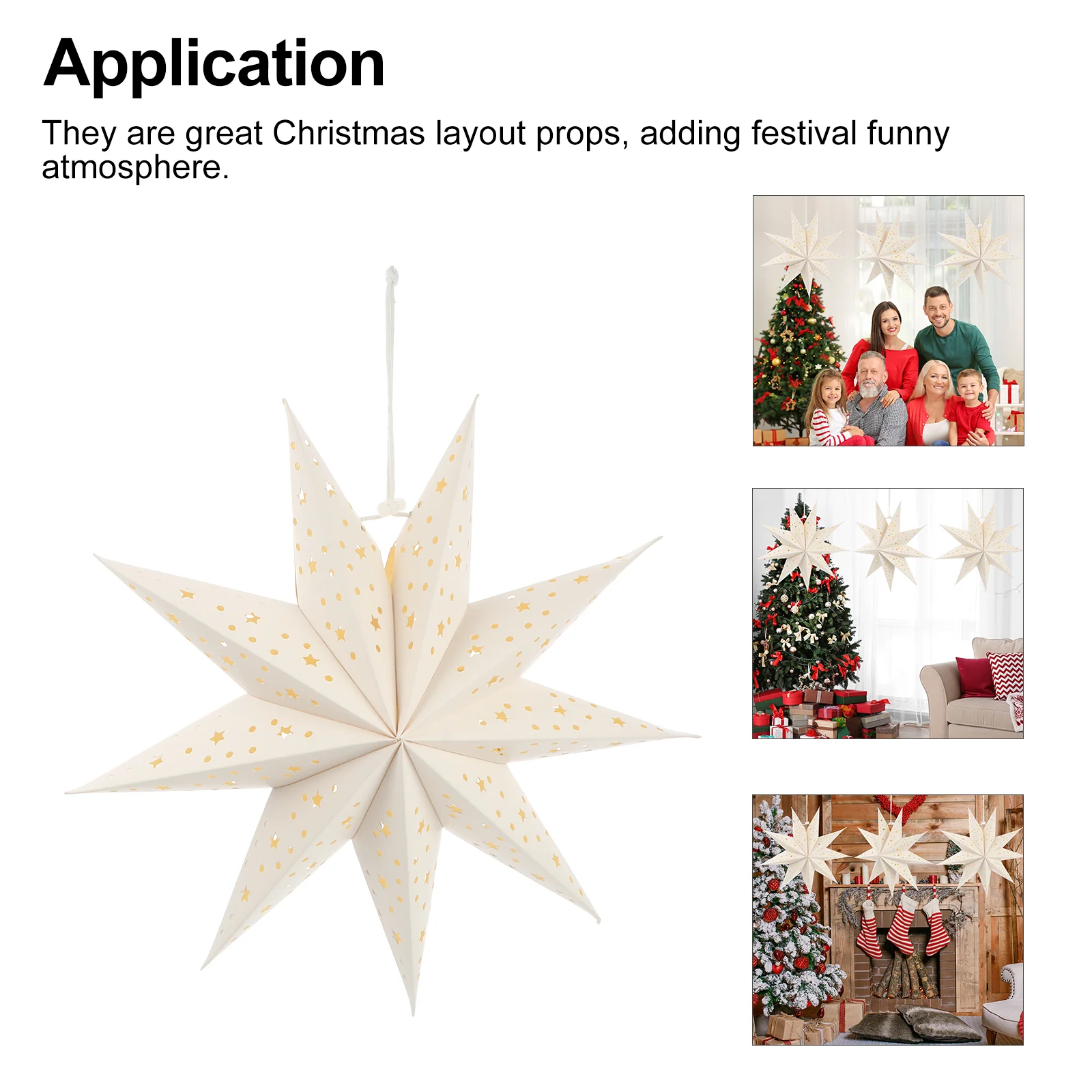 Лампа за хартия фенерче с девятиконечной звезда на Коледа, декоративни абажури, аксесоари за абажуров