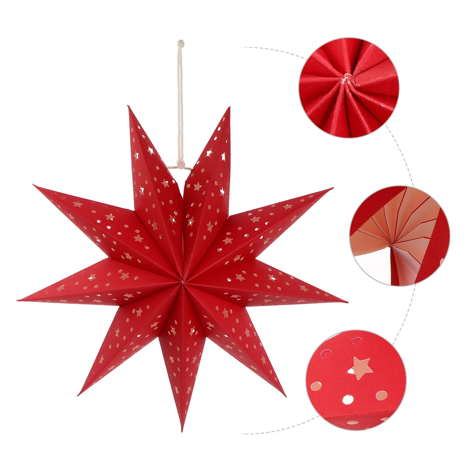 Лампа за хартия фенерче с девятиконечной звезда на Коледа, декоративни абажури, аксесоари за абажуров