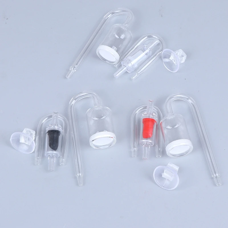 Набор от обектите на CO2 за аквариум Прозрачен за нано-размери за Лесно свързване с помощта на вендузи, за да проверите наличието на КЛАПАН U-образна стъкло T