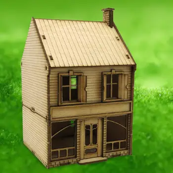 1/72 Модел на дома на Строителни комплекти Дървени пъзел в разглобено формата на Макет на Декори за микроландшафта Пясък маса, Украса на сцената Диорами