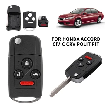 1 бр., 4 бутона, флип-ключ, чанта за дистанционно управление ключодържател за Honda Accord, Civic CRV Polit Fit