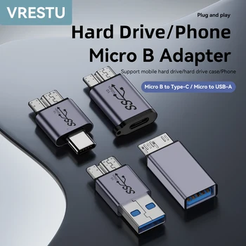 10G Micro B към USB C 3,1 3,0 Штекерному Адаптер тип C USBC USB Micro-B Конектор за Външен твърд диск HDD Конвертор