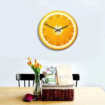 11-Инчови Мультяшные часовници с плодове, Творчески стенен часовник за деца, Украса по стените на стаята, Цветни Монтиране на Уникален подарък, Декорация на дома