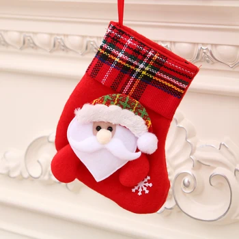 2 бр./лот, Червен Малък Коледен Отглеждане, висулка във формата на Елха, украса, Снежен човек, Елен, Маркови дизайнерски чорапи на Дядо Коледа