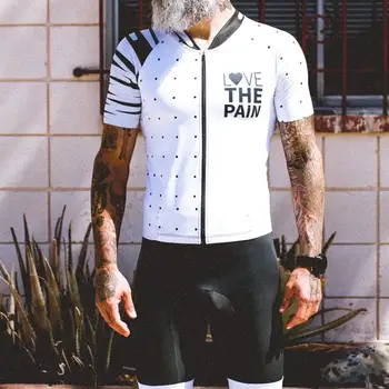 20 новите Спортни костюми Love The Pain За Триатлон Trisuit Мъжки Велосипеден Гащеризон С Къс ръкав Speedsuit Maillot Ciclismo За Бягане