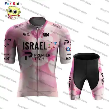 2023 Israel Premier Tech Flower Бебешки Плетени Комплекти за Колоездене, Детска Велосипедна Дрехи, Бързосъхнеща Пътна Велосипедна Дишаща Ropa Ciclismo