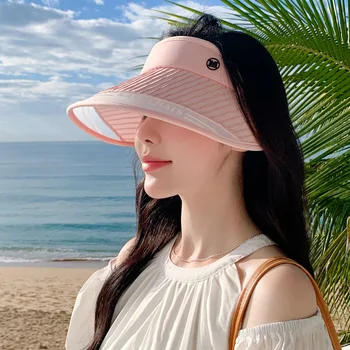 2023 Корея шапка Дамски Метална издател, Шарени козирка, Солнцезащитная шапка За летни Пътувания, Градинска Дишаща шапка солнцезащитная
