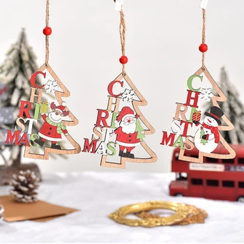 2023 Нови Коледни Дървени Висулки Сладки Дървени Занаяти Коледно Дърво, Коледна украса за дома Коледни подаръци със собствените си ръце Детски играчки