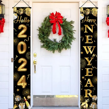 2024 Щастлива Нова Година, Врати Подвесное украса, Коледна Банер, Декорация за дома, Външно Подвесное декорация, Подарък за Нова Година, Декор