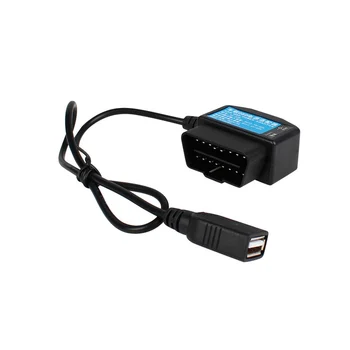 24 часа 5 В 3A USB Автомобилен кабел за зареждане, комплект OBD Hardwire с ключ, 0,5-метров проводник за видеорегистратора, автомобилен видеорекордер