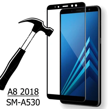 3ШТ Пълен лепило 3D Закалено стъкло за Samsung Galaxy A8 2018 screen protectors за Samsung Galaxy A8 2018 Защитно фолио