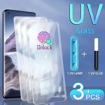 5-1 бр. UV стъкло за OPPO Find X X2 X3 Reno 3 4 5 pro plus 5G UV-закалено стъкло за екрана на вашия телефон, защитно фолио за смартфон