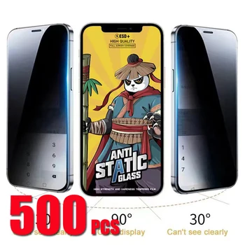 500шт ESD Защита от Закалено Стъкло Anti Spy Защитно Фолио За Екрана Калъф За iPhone 14 Pro Max 13 Mini 12 11 XR XS X 8 7 6 Plus SE