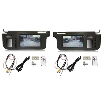 7-инчов Черно Авто Лявата Козирка Екран Огледала за обратно виждане LCD монитор 2-Канален запис на видео