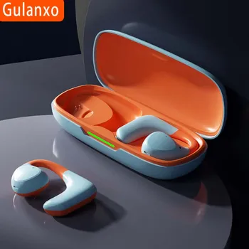 Bluetooth слушалки с костна проводимост Gulanxo T6, окачени слушалки с въздушна проводимост, безжични слушалки с микрофон, тапи за уши 15H ultra