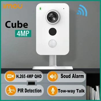 Dahua Imou 4MP Mini Cube WiFi IP камера с двустранно Видеозвонком, Безжичен следи бебето PIR, за Откриване на човек и звук, Интелигентно Домашно видео Наблюдение