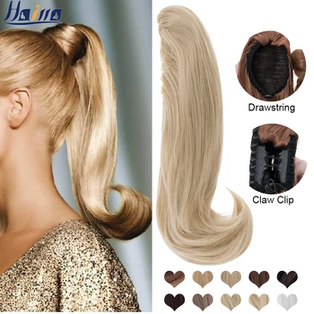 Hairro 12 инча, Синтетични Косми, Конски опашки, скоби за захващане на Ноктите, Тип 2, изкуствена коса за удължаване на косата с директен скок за жени
