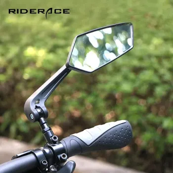 RIDERACE Кормило огледалото за обратно виждане, прозрачен Велосипеден мерник с широк спектър на преглед, Рефлектор за обратно виждане, Регулируемо Огледало на волана на Ляво и на дясно