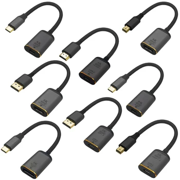 USB кабел C до DP/Mini DP 8K @ 60 Вида C Display Port 1.4 Thunderbolt Адаптер 3 Конвертор за Дисплей за MacBook HDTV