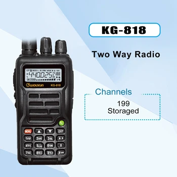 WOUXUN KG-818 Двустранно радио VHF/UHF Вградена литиева батерия от 7,4 В 1300 mah DTMF/SOS/DCS/CTCSS с цифрова настройка на FM радио