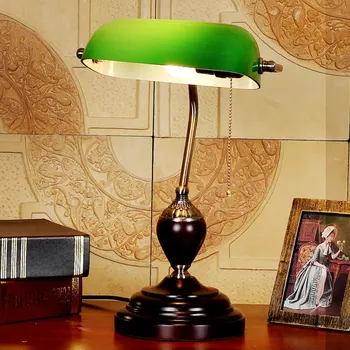 Американската Реколта на банковата настолна лампа от стъкло в европейски стил на Офис настолна лампа за салона на Хотел Бижу Спални Нощна настолна лампа