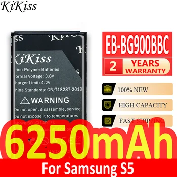 Батерия KiKiss за Samsung Galaxy S5 EB-BG900BBC G900S G900F G9008V 9006v 9008W 9006W 6250mah Batteria + номер за проследяване