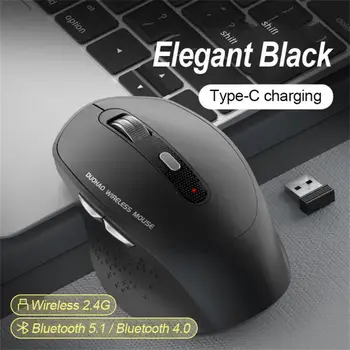Безжична мишка, която е съвместима с Bluetooth, Тиха мишка с резолюция 1600 точки на инч, за таблета, MacBook, лаптоп, Безшумни мишката, Тиха мишка 2,4 G