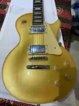 Благородна Нова електрическа китара LP Standard със златен блясък, електрическа китара в наличност, толкова по реални снимки 2024