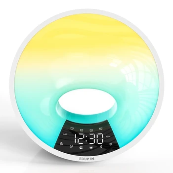 Будилник Sunrise WiFi Sasha Smart APP Wake Up Clock Имитация на светлината Двоен Будилник FM-радио с Регулируема Подсветка US Plug