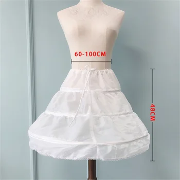 Висококачествена Бяла Долната пола Трапецовидна форма с 3 обръча, с обръч, долната пола-талон За балната зала рокли, Сватбена рокля, Топла разпродажба