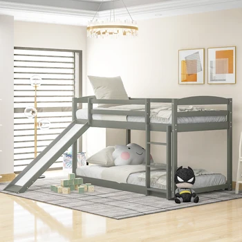 Двуетажно легло twin over Twin с разтегателен пързалка и стълбище, лесно се монтира за вътрешната мебели за спалня.
