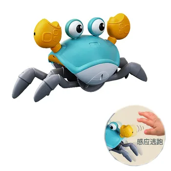 Детска електрическа играчка TikTok toy Crab induction escape, заряжающаяся и светещо количка-пъзел