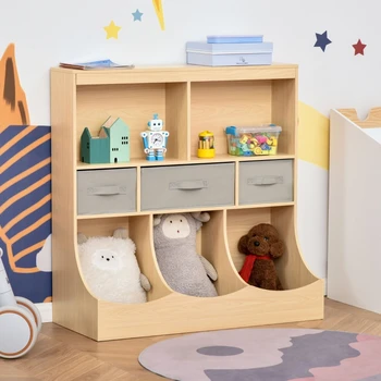 Детски, библиотека, Детска bookshelf-Витрина, Шкаф-Органайзер за съхранение на играчки с чекмеджета за Играчки, Дрехи, Книги, спалня, дневна