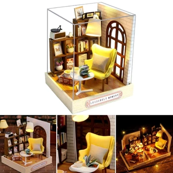 Дървена куклена къща Миниатюрни мебелни комплекти 