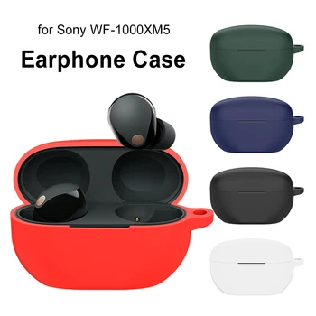 За Sony WF-1000XM5 Калъф за безжични слушалки Преносим Защитен калъф за слушалки Силикон устойчив на удари с карабинер