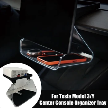 За автомобил Tesla Model 3 Y, Аксесоари за Автомобил, Органайзер за централната конзола, Магнитна кутия за съхранение под екрана, органайзер за екран