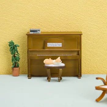 Играчка за игра на къща, реалистична модел пиано в кукла къща, висока имитация на Музикален инструмент, играчката е с гладки ръбове, не бьющаяся за игри