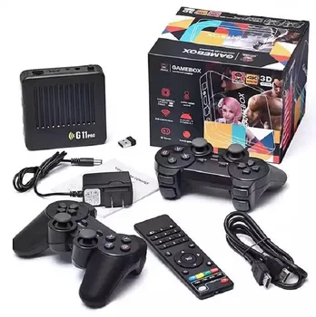 Игрова Конзола TVBox за игри G11 Pro Double Wireless Family Ретро Класически игри 64/128 GB 30000 + Игри 4k За PSP/DC/N64