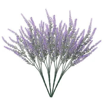 Имитация на цвете Лавандула от 4 теми, 5 Вилици, Флокированный пшеничен скок, изкуствени цветя, имитация на цветето на открито, Декоративен пластмасов цвете