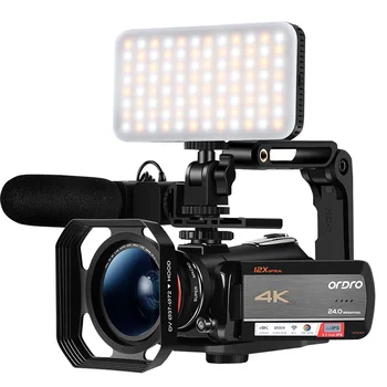 Камера за 4K Камера Професионална ORDRO AC5 с 12-кратно Оптично увеличение Wifi filmadora Vlog Camer