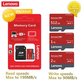 Карта памет Lenovo U3 V30 A2 Micro TF SD Card 2 TB Високоскоростен SD-карта Cartao De Memoria 512 GB За Камерата на телефона, Дрона, PC