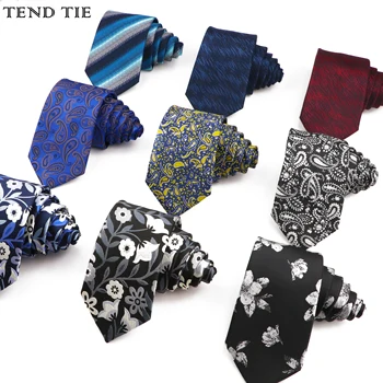 Класически Мъжки модерен Вратовръзка Пейсли от полиестер 7 см, Официален бизнес Смокинг, риза, Вратовръзки, Аксесоари за сватбени подаръци