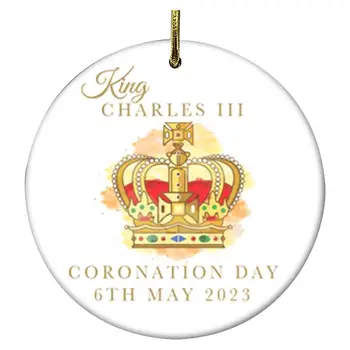 Крал Карл III, вешающий пин крал Чарлз III, икона, брошка, Сувенири, Коронацията на крал Чарлз III, украса за британската парти