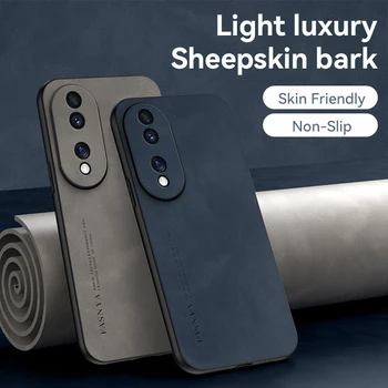 Луксозен Оригинален Силиконов Калъф за телефон от овча кожа Honor 90Pro 90 Pro, устойчив на удари Бронята, Калъф за Honor90Pro